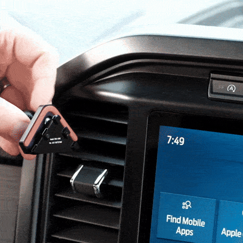 Video of Offroam Phone Mount installation for Ford F-150 2021-2025 | F-250/F-350 2023-2025 | F-150 Lightning (XL & PRO) 2022-2025. This premium phone mount installs easily without drilling or glue. Spring loaded Universal holder for use with any phone. Perfect placement without blocking screens, driver view, or air flow. Fully adjustable positioning.