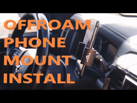 Video of Offroam Phone Mount installation for Ram 1500/2500/3500 2013-2018 & Ram Classic 2019-2024. This premium phone mount installs easily without drilling or glue. Spring loaded Universal holder for use with any phone. Perfect placement without blocking screens, driver view, or air flow. Fully adjustable positioning.