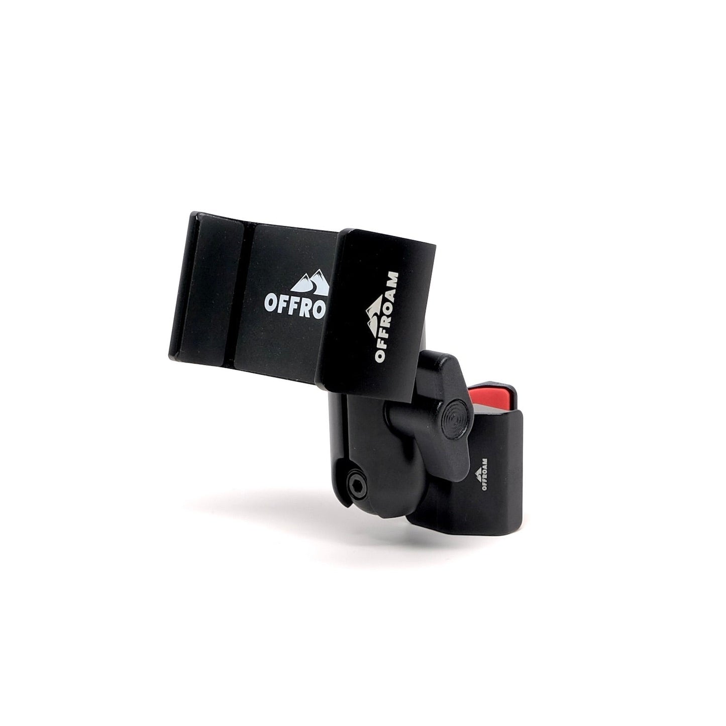 Image of Offroam Phone Mount for Toyota RAV4 2019-2025 with 7-in. or 8-in. Toyota Audio Multimedia. This premium phone mount installs easily without drilling or glue. Spring loaded Universal holder for use with any phone. Perfect placement without blocking screens, driver view, or air flow. Fully adjustable positioning.