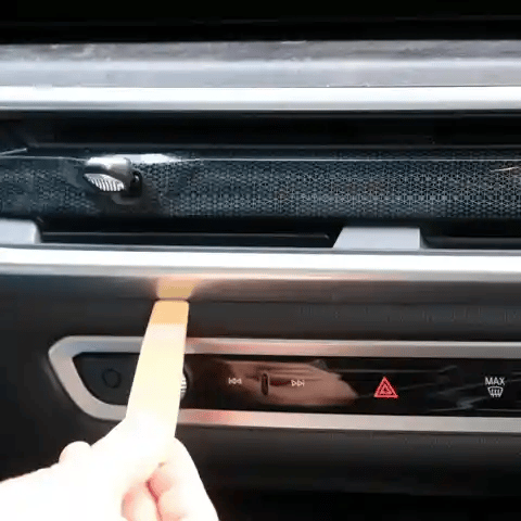 Animation of Offroam MagSafe-compatible Phone Mount installation for BMW X5 2024-2026 | X6 2024-2027 | X7 2023-2027. This premium phone mount installs easily without drilling or glue. High force magnets hold phone on any trail, road, or track. Perfect placement without blocking screens, driver view, or air flow. Fully adjustable positioning.