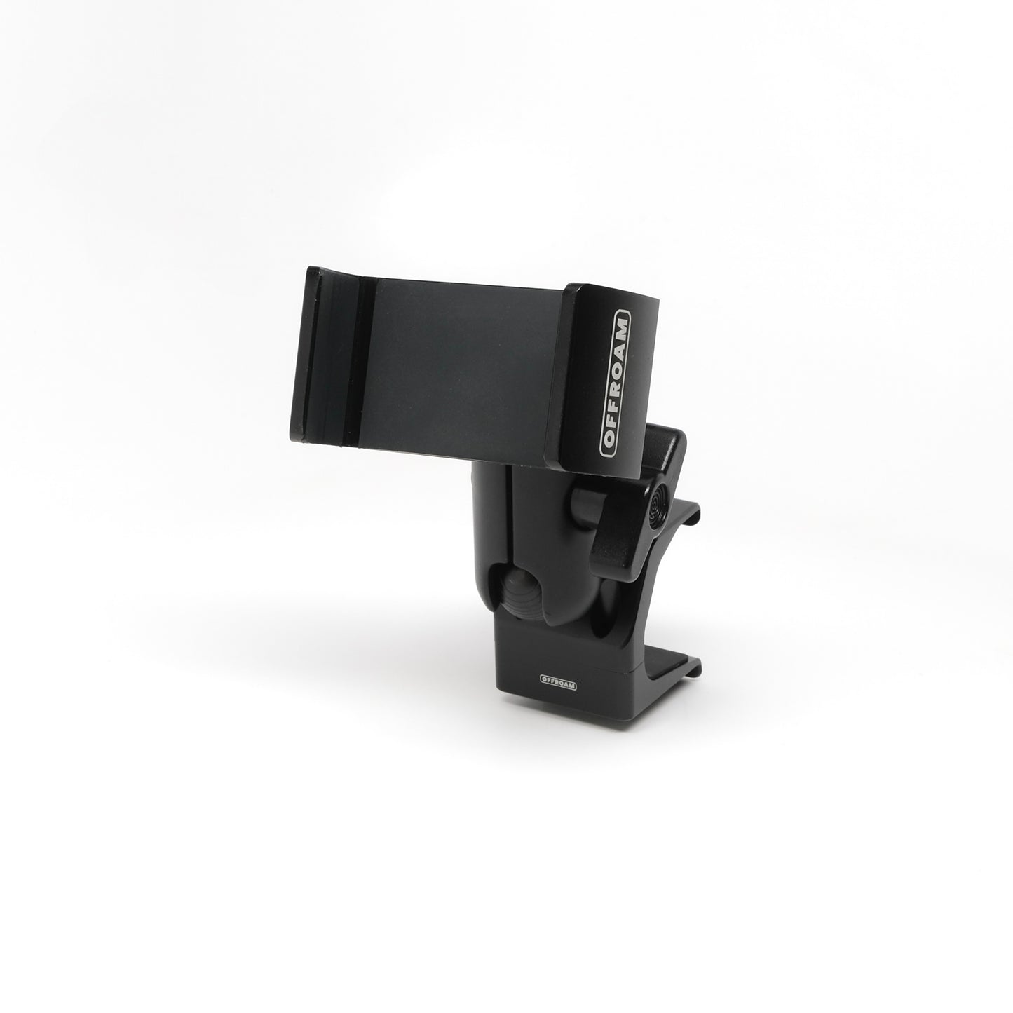 Image of Offroam Phone Mount for Toyota RAV4 2019-2025. This premium phone mount installs easily without drilling or glue. Spring loaded Universal holder for use with any phone. Perfect placement without blocking screens, driver view, or air flow. Fully adjustable positioning.