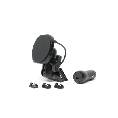 Image of Offroam MagSafe-compatible Phone Mount for Ford F-150 Lightning 2022-2025 (Lariat & Platinum) | Ford Expedition 2022-2024. This premium phone mount installs easily without drilling or glue. High force magnets hold phone on any trail, road, or track. Perfect placement without blocking screens, driver view, or air flow. Fully adjustable positioning.