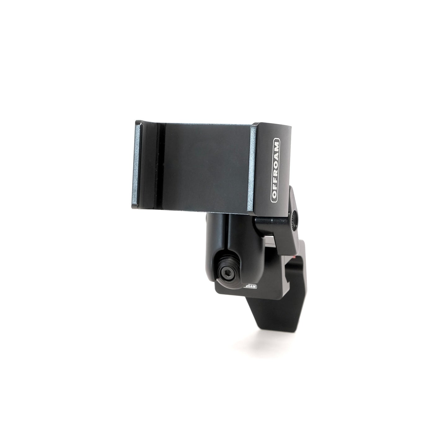 Image of Offroam Phone Mount for Toyota Land Cruiser 250 2024-2025. This premium phone mount installs easily without drilling or glue. Spring loaded Universal holder for use with any phone. Perfect placement without blocking screens, driver view, or air flow. Fully adjustable positioning.