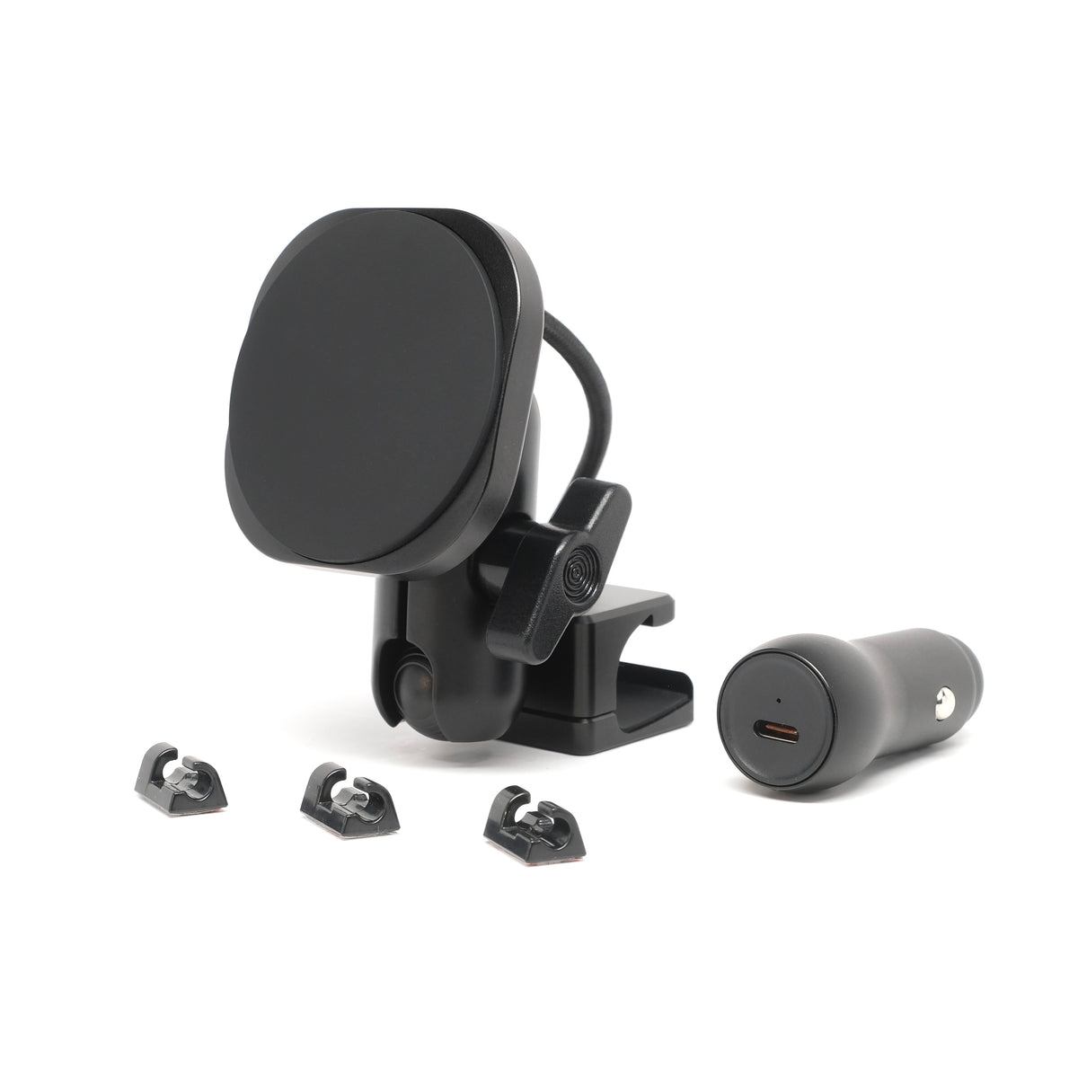Image of Offroam MagSafe-compatible Phone Mount for BMW X5 2024-2026 | X6 2024-2027 | X7 2023-2027. This premium phone mount installs easily without drilling or glue. High force magnets hold phone on any trail, road, or track. Perfect placement without blocking screens, driver view, or air flow. Fully adjustable positioning.