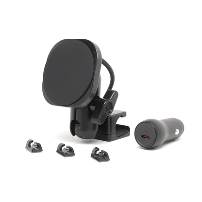 Image of Offroam MagSafe-compatible Phone Mount for BMW X5 2024-2026 | X6 2024-2027 | X7 2023-2027. This premium phone mount installs easily without drilling or glue. High force magnets hold phone on any trail, road, or track. Perfect placement without blocking screens, driver view, or air flow. Fully adjustable positioning.