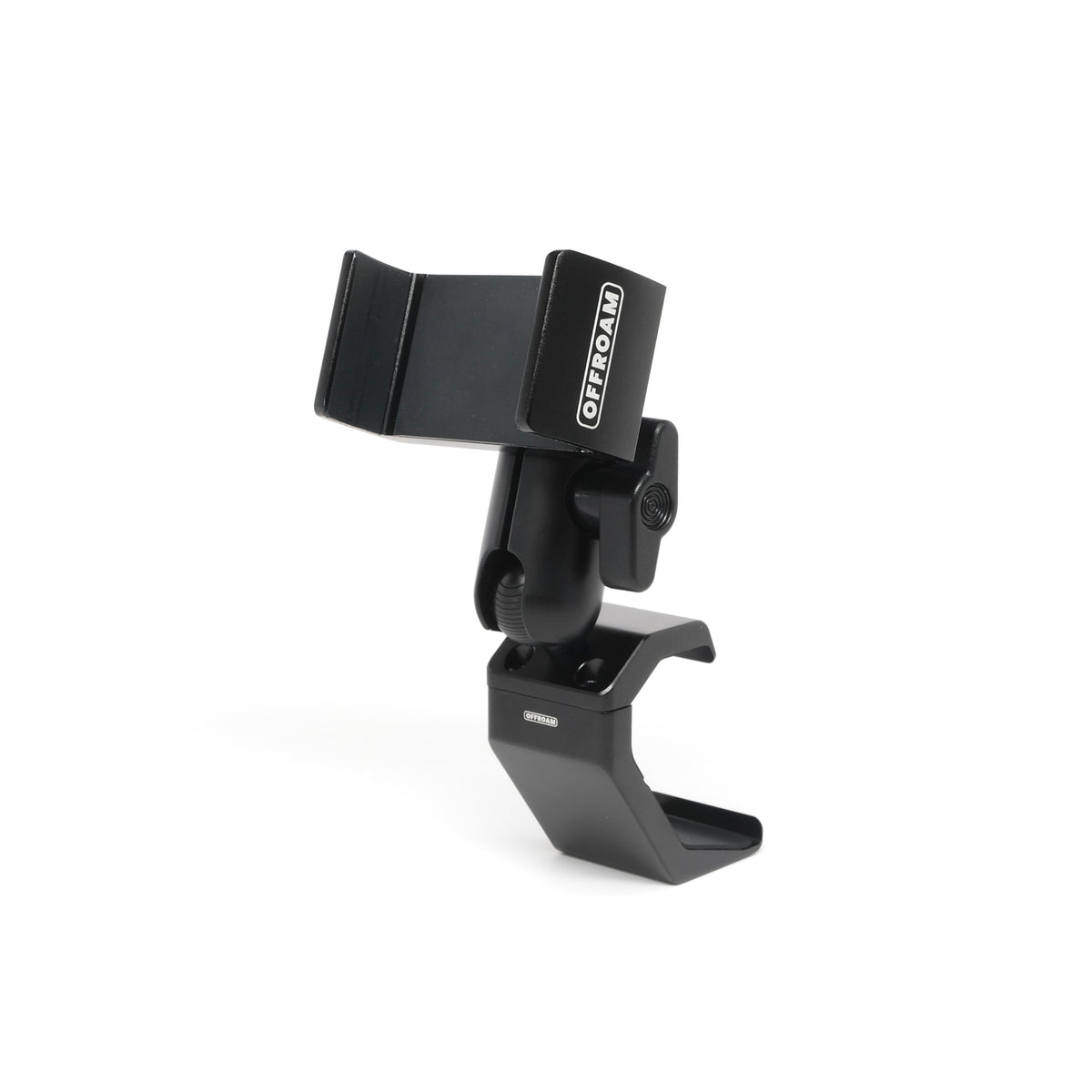 Image of Offroam Phone Mount for Toyota Grand Highlander 2024-2026. This premium phone mount installs easily without drilling or glue. Spring loaded Universal holder for use with any phone. Perfect placement without blocking screens, driver view, or air flow. Fully adjustable positioning.