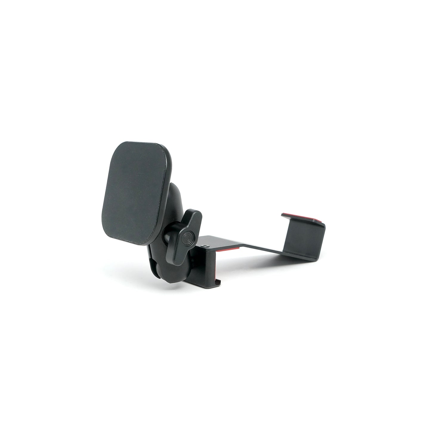 Image of Offroam MagSafe-compatible Phone Mount installed securely in Mercedes-Benz Sprinter 2019-2026. This premium phone mount installs easily without drilling or glue. High force magnets hold phone on any trail, road, or track. Perfect placement without blocking screens, driver view, or air flow. Fully adjustable positioning.