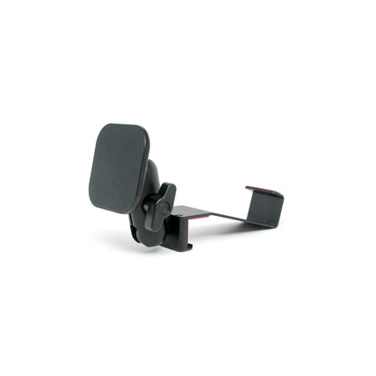 Image of Offroam MagSafe-compatible Phone Mount installed securely in Mercedes-Benz Sprinter 2019-2026. This premium phone mount installs easily without drilling or glue. High force magnets hold phone on any trail, road, or track. Perfect placement without blocking screens, driver view, or air flow. Fully adjustable positioning.