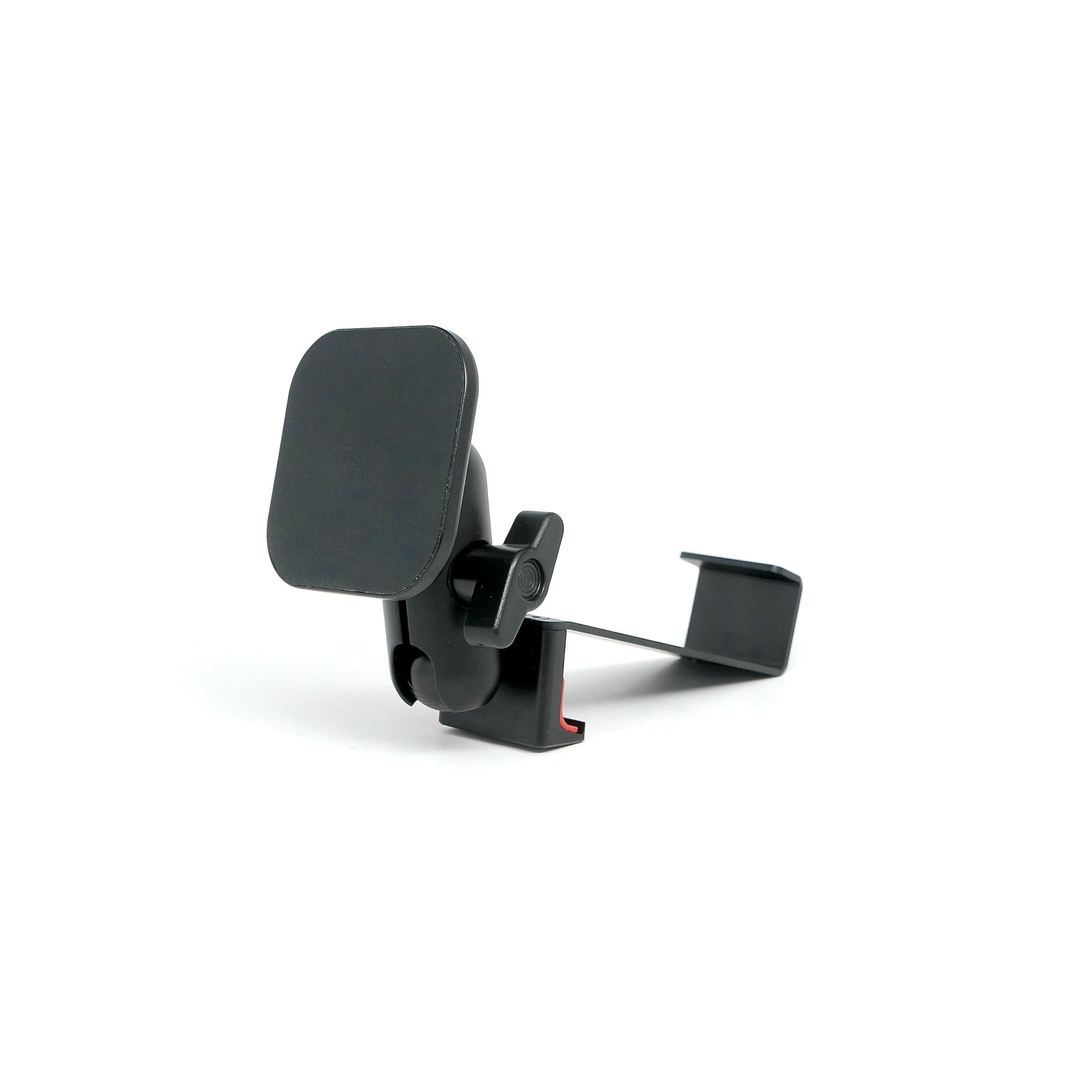 Image of Offroam MagSafe-compatible Phone Mount installed securely in Mercedes-Benz Sprinter 2019-2026. This premium phone mount installs easily without drilling or glue. High force magnets hold phone on any trail, road, or track. Perfect placement without blocking screens, driver view, or air flow. Fully adjustable positioning.