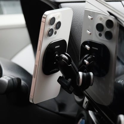 Image of Offroam MagSafe-compatible Phone Mount installed securely in Toyota Sienna 2021-2026. This premium phone mount installs easily without drilling or glue. High force magnets hold phone on any trail, road, or track. Perfect placement without blocking screens, driver view, or air flow. Fully adjustable positioning.