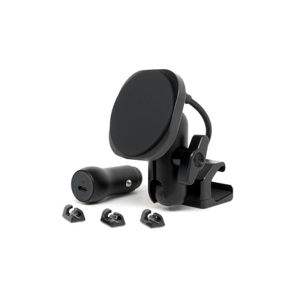 Image of Offroam MagSafe-compatible Phone Mount for Toyota Highlander 2020-2026. This premium phone mount installs easily without drilling or glue. High force magnets hold phone on any trail, road, or track. Perfect placement without blocking screens, driver view, or air flow. Fully adjustable positioning.
