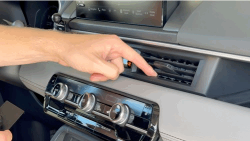 Video of Offroam Phone Mount installation in Honda Pilot 2023-2025 | Passport 2026. This premium phone mount installs easily without drilling or glue. Spring loaded Universal holder for use with any phone. Perfect placement without blocking screens, driver view, or air flow. Fully adjustable positioning.