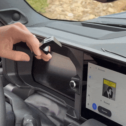 Video of Offroam MagSafe-compatible Phone Mount installation for Toyota Land Cruiser 250 2024-2025. This premium phone mount installs easily without drilling or glue. High force magnets hold phone on any trail, road, or track. Perfect placement without blocking screens, driver view, or air flow. Fully adjustable positioning.