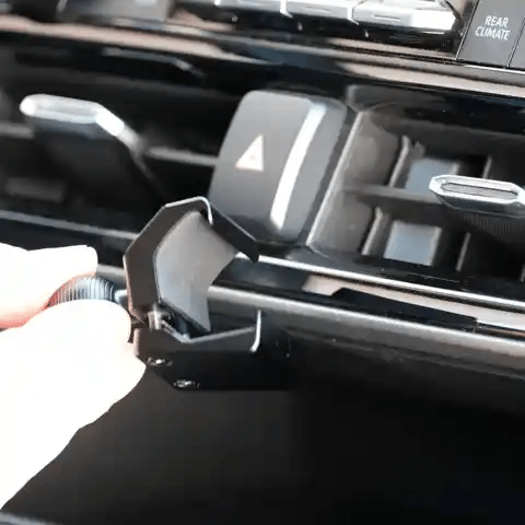 Animation of Offroam MagSafe-compatible Phone Mount installation for Toyota Highlander 2020-2026. This premium phone mount installs easily without drilling or glue. High force magnets hold phone on any trail, road, or track. Perfect placement without blocking screens, driver view, or air flow. Fully adjustable positioning.