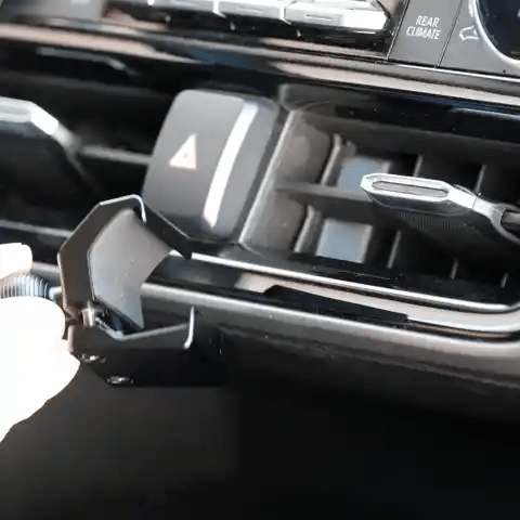 Animation of Offroam Phone Mount installation for Toyota Highlander 2020-2026. This premium phone mount installs easily without drilling or glue. Spring loaded Universal holder for use with any phone. Perfect placement without blocking screens, driver view, or air flow. Fully adjustable positioning.