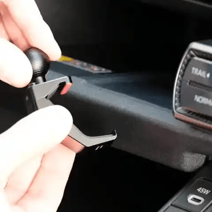 Animation of Offroam Phone Mount installation for Toyota RAV4 2026. This premium phone mount installs easily without drilling or glue. Spring loaded Universal holder for use with any phone. Perfect placement without blocking screens, driver view, or air flow. Fully adjustable positioning.