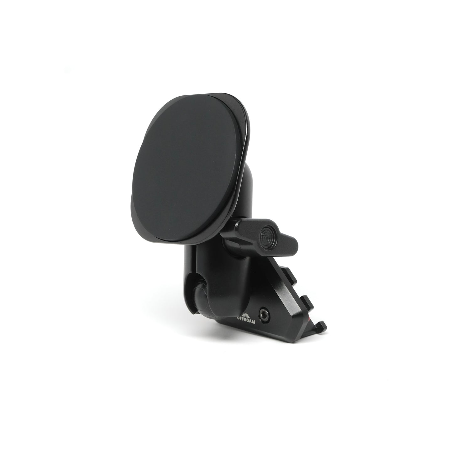 Image of Offroam MagSafe-compatible Phone Mount for Toyota Tacoma 2012-2015. This premium phone mount installs easily without drilling or glue. High force magnets hold phone on any trail, road, or track. Perfect placement without blocking screens, driver view, or air flow. Fully adjustable positioning.
