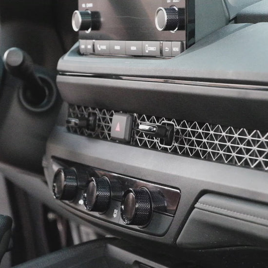 Video of Offroam Mounting Base installation for Honda Accord 2023-2026. This premium all metal phone mounting base installs easily without drilling or glue. Perfect placement without blocking screens, driver view, or air flow.