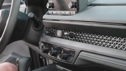 Video of Offroam Mounting Base installation for Honda Accord 2023-2026. This premium all metal phone mounting base installs easily without drilling or glue. Perfect placement without blocking screens, driver view, or air flow.