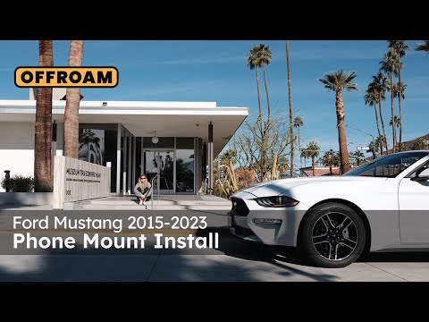 Video of Offroam Mounting Base installation for Ford Mustang 2015-2023. This premium all metal phone mounting base installs easily without drilling or glue. Perfect placement without blocking screens, driver view, or air flow.