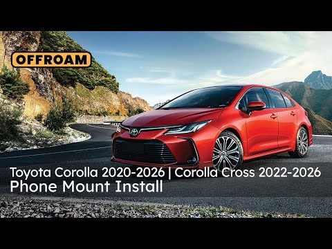 Video of Offroam Universal and MagSafe-compatible Phone Mount installation for Toyota Corolla 2020-2026 | Corolla Cross 2022-2026. This premium phone mount installs easily without drilling or glue. Spring loaded Universal holder or MagSafe-compatible holder with high force magnets hold phone on any trail, road, or track. Perfect placement without blocking screens, driver view, or air flow. Fully adjustable positioning.